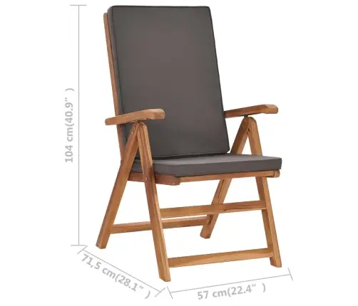 9-Daļīgs Dārza Mēbeļu Komplekts Ar Pelēkiem Matračiem, Tīkkoks Vidaxl