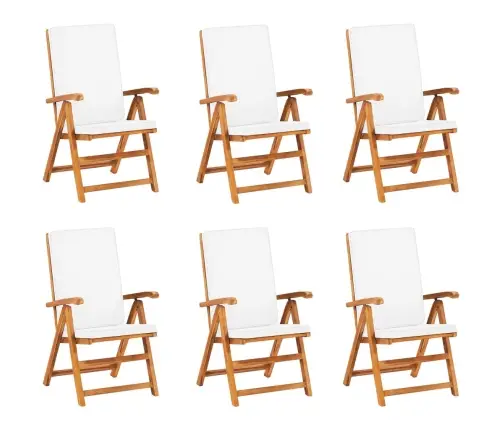 7-Daļīgs Dārza Mēbeļu Komplekts Ar Matračiem, Masīvs Tīkkoks Vidaxl