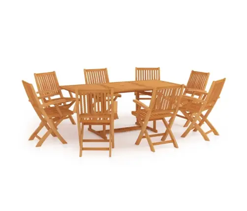 9-Daļīgs Dārza Mēbeļu Komplekts, Masīvs Tīkkoks Vidaxl