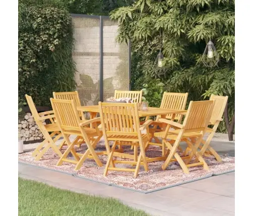 9-Daļīgs Dārza Mēbeļu Komplekts, Masīvs Tīkkoks Vidaxl