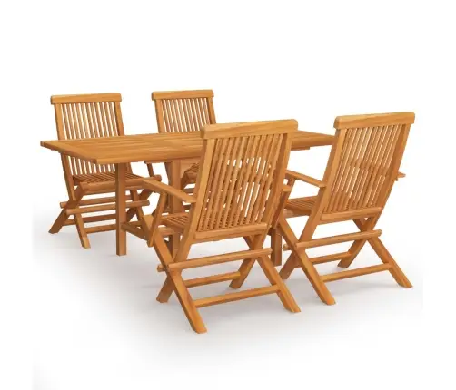 5-Daļīgs Dārza Mēbeļu Komplekts, Masīvs Tīkkoks Vidaxl