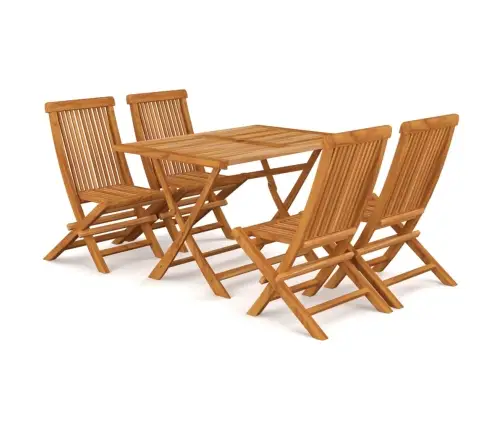 Sodo Valgomojo Baldų Komplektas, 5 Dalių, Tikmedžio Masyvas Sodo Valgomojo Baldų Komplektas, 5 Dalių, Tikmedžio Masyvas