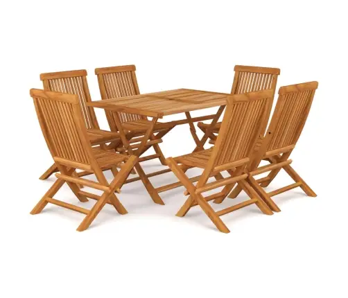 Sodo Valgomojo Baldų Komplektas, 7 Dalių, Tikmedžio Masyvas