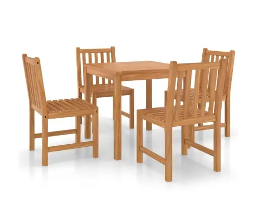 5-Daļīgs Dārza Mēbeļu Komplekts, 80X80 Cm, Masīvs Tīkkoks Vidaxl