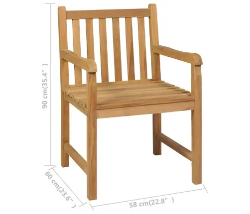 3-Daļīgs Dārza Mēbeļu Komplekts, 80X80 Cm, Masīvs Tīkkoks Vidaxl