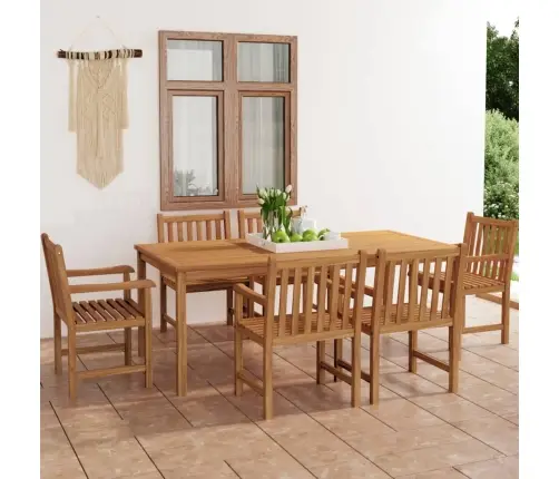 7-Daļīgs Dārza Mēbeļu Komplekts, 200X100 Cm, Masīvs Tīkkoks Vidaxl