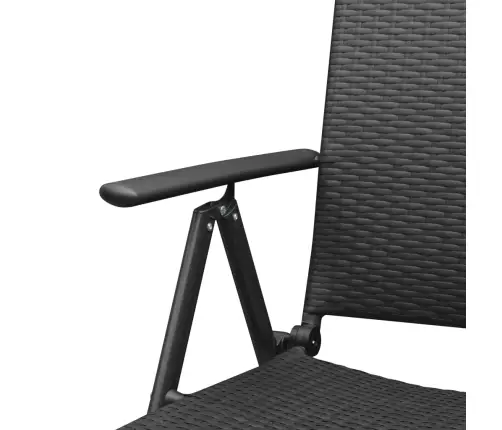 3-Daļīgs Dārza Mēbeļu Komplekts, Melns Vidaxl