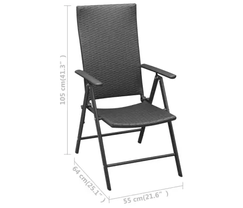 3-Daļīgs Dārza Mēbeļu Komplekts, Melns Vidaxl