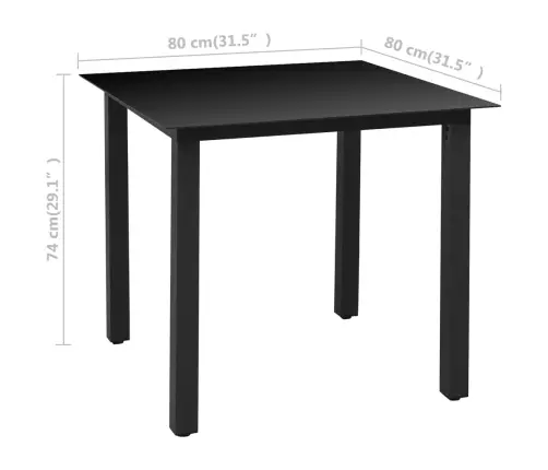 5-Daļīgs Dārza Mēbeļu Komplekts, Melns Vidaxl