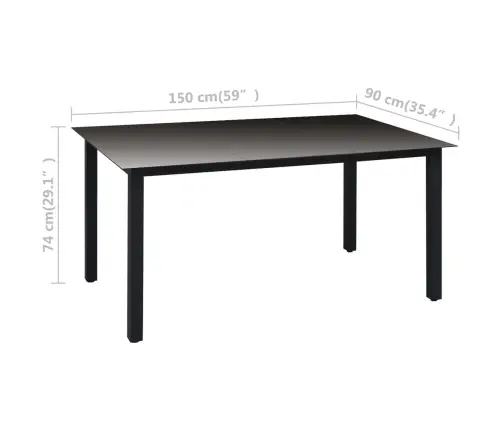 7-Daļīgs Dārza Mēbeļu Komplekts, Melns Vidaxl