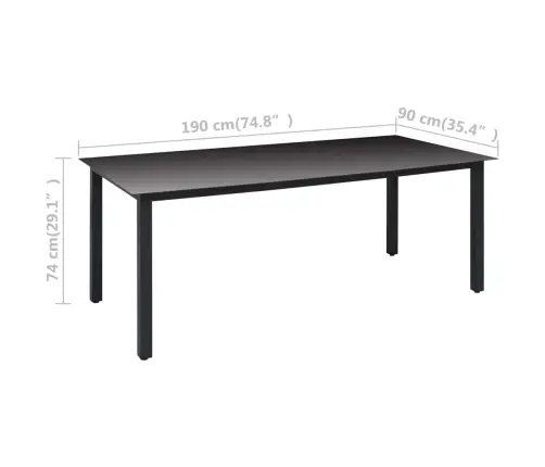 9-Osaline Aiamööblikomplekt, Must