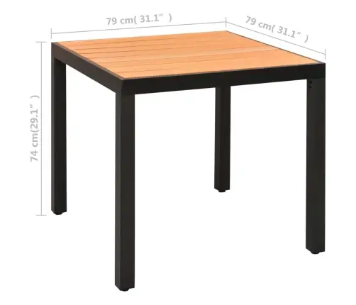 3-Daļīgs Dārza Mēbeļu Komplekts, Melns Ar Brūnu Vidaxl