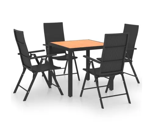 5-Daļīgs Dārza Mēbeļu Komplekts, Melns Un Brūns Vidaxl