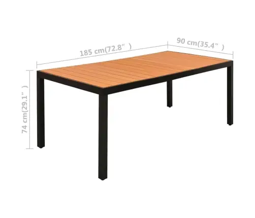 Sodo Valgomojo Baldų Komplektas, 9 Dalių, Juodas Ir Rudas