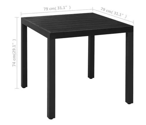 3-Osaline Aia Söögimööbli Komplekt, Must