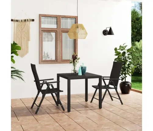 3-Osaline Aia Söögimööbli Komplekt, Must