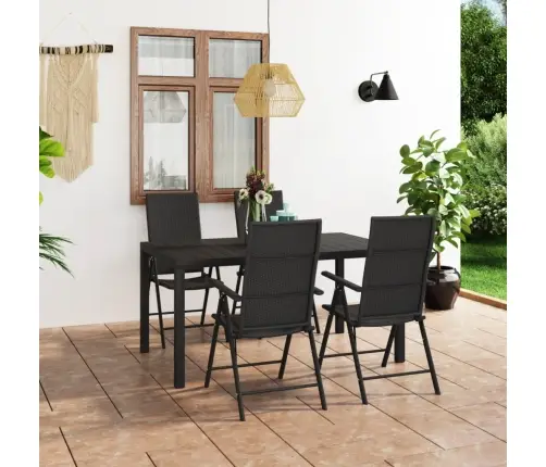 5-Daļīgs Dārza Mēbeļu Komplekts, Melns Vidaxl