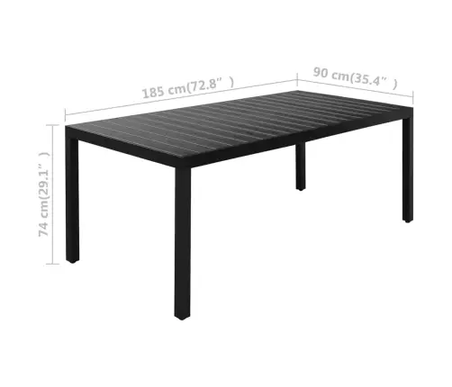 7-Osaline Aia Söögimööbli Komplekt, Must