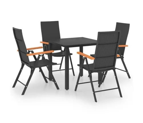 5-Osaline Aiamööblikomplekt, Must Ja Pruun