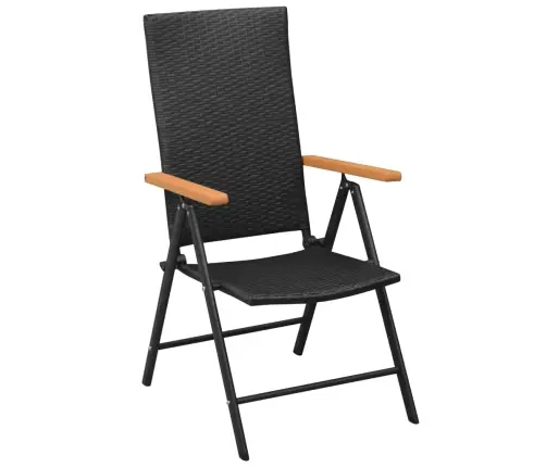 5-Daļīgs Dārza Mēbeļu Komplekts, Melns Ar Brūnu Vidaxl