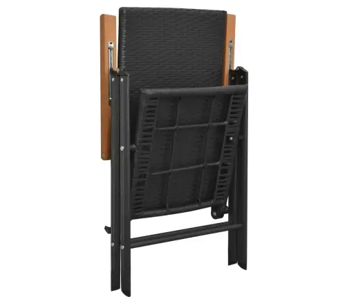 7-Daļīgs Dārza Mēbeļu Komplekts, Melns Ar Brūnu Vidaxl