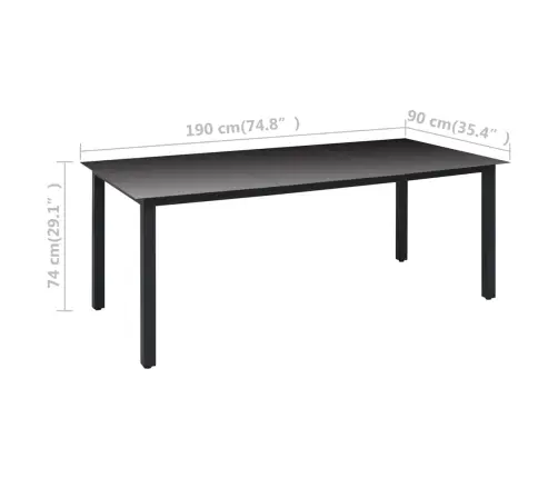 7-Daļīgs Dārza Mēbeļu Komplekts, Melns Ar Brūnu Vidaxl