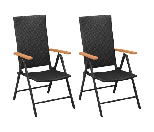 3-Daļīgs Dārza Mēbeļu Komplekts, Melns Ar Brūnu Vidaxl