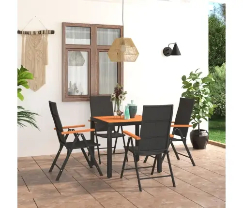 5-Osaline Aia Söögimööbli Komplekt, Must Ja Pruun