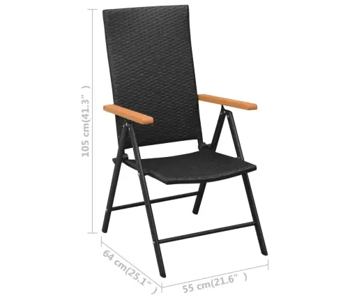 5-Osaline Aia Söögimööbli Komplekt, Must Ja Pruun