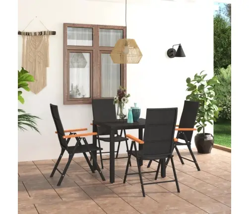 5-Osaline Aia Söögimööbli Komplekt, Must Ja Pruun