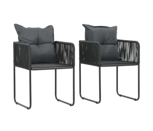 3-Daļīgs Dārza Mēbeļu Komplekts, Pvc Rotangpalma, Melns Vidaxl