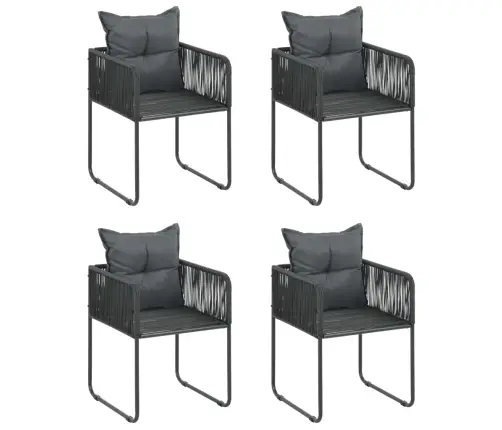 5-Daļīgs Dārza Mēbeļu Komplekts, Pvc Rotangpalma, Melns Vidaxl