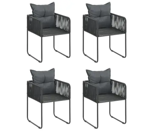 5-Daļīgs Dārza Mēbeļu Komplekts, Pvc Rotangpalma, Melns Vidaxl