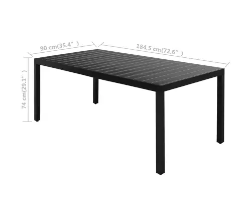 7-Osaline Aiamööblikomplekt, Pvc-Rotang, Must