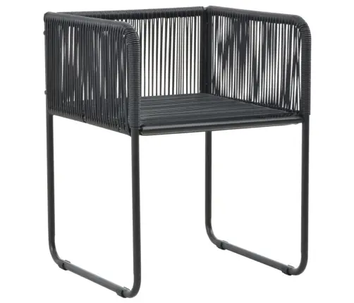 9-Osaline Aiamööblikomplekt, Pvc-Rotang, Must