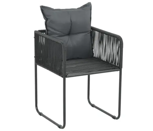 3-Osaline Aiamööblikomplekt, Pvc-Rotang, Must Ja Pruun