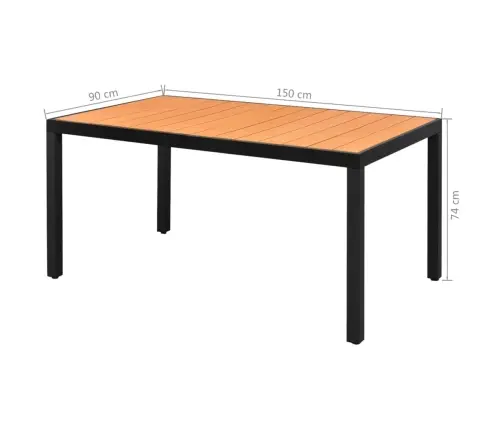 7-Daļīgs Dārza Mēbeļu Komplekts, Pvc Rotangpalma, Melns, Brūns Vidaxl