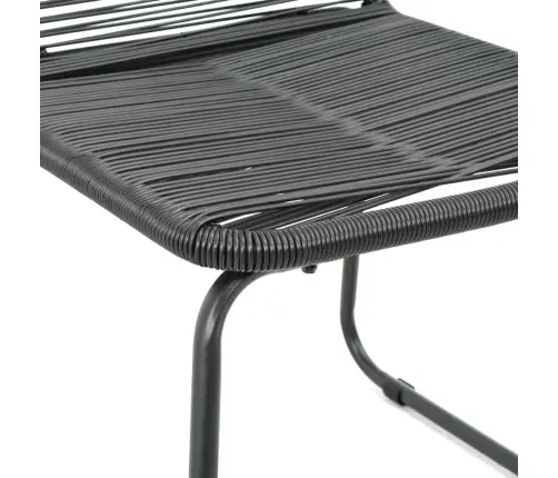 3-Daļīgs Dārza Mēbeļu Komplekts, Pvc Rotangpalma, Melns Vidaxl