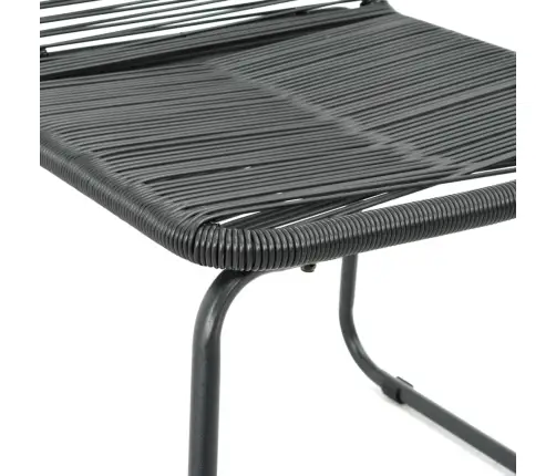 3-Osaline Aiamööblikomplekt, Pvc-Rotang, Must