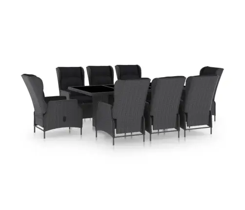 Lauko Komplektas Su Pagalvėmis, 9 Dalių, Pilkas, Poliratanas