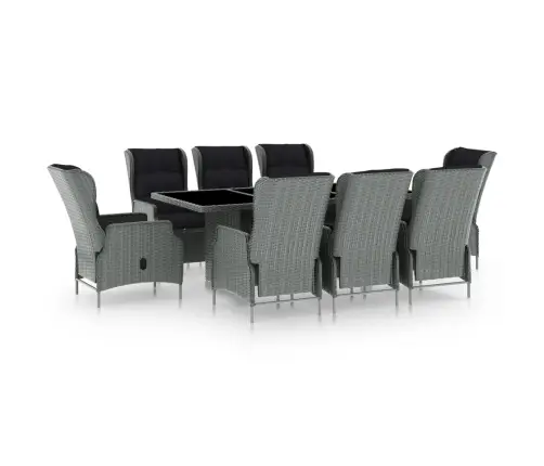 Lauko Komplektas Su Pagalvėmis, 9 Dalių, Pilkas, Poliratanas