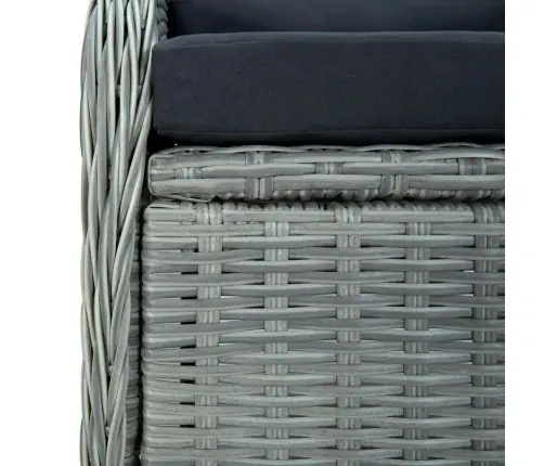 9-Osaline Aiamööblikomplekt Patjadega, Polürotang, Helehall