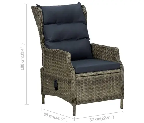 Lauko Komplektas Su Pagalvėmis, 9 Dalių, Rudas, Poliratanas