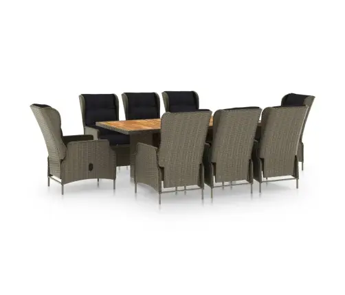 9-Daļīgs Dārza Mēbeļu Komplekts Ar Matračiem, Pe Rotangpalma Vidaxl