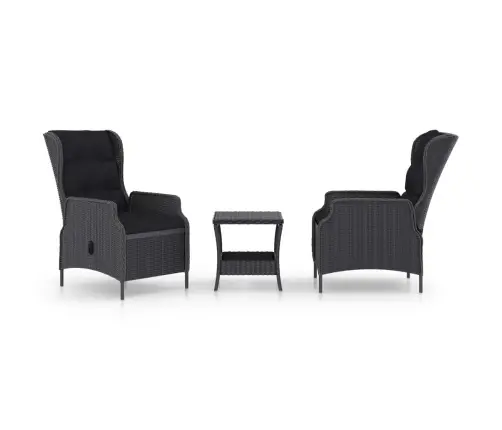 3-Daļīgs Dārza Atpūtas Mēbeļu Komplekts, Pelēka Pe Rotangpalma Vidaxl