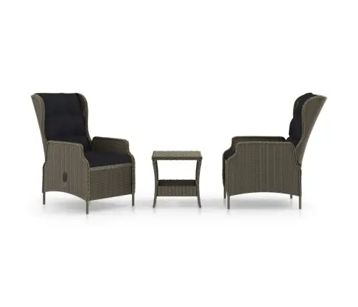 Sodo Komplektas Su Pagalvėlėmis, 3 Dalių, Rudas, Poliratanas