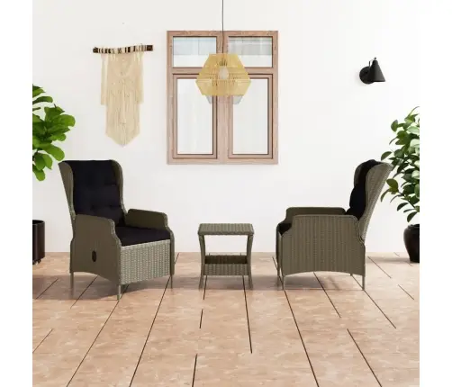 Sodo Komplektas Su Pagalvėlėmis, 3 Dalių, Rudas, Poliratanas