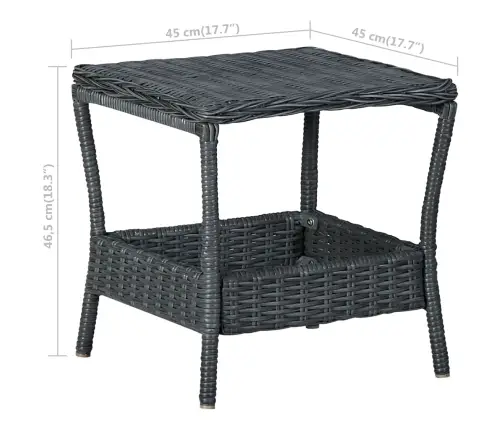 2-Osaline Aiamööbli Komplekt Patjadega, Polürotang, Tumehall