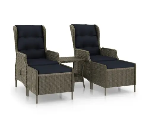 3-Daļīgs Dārza Atpūtas Mēbeļu Komplekts, Brūna Pe Rotangpalma Vidaxl