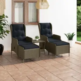 3-Daļīgs Dārza Atpūtas Mēbeļu Komplekts, Brūna Pe Rotangpalma Vidaxl